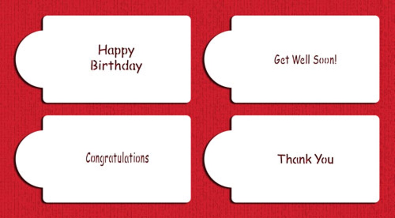 Celebration Sayings Cookie Stencils: Happy Birthday, Congratulations, Get Well Soon, Thank You | C248 by Designer Stencils |